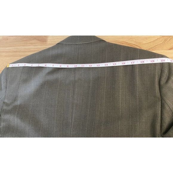 Jos A Bank 44 R 100% Wool Blazer Sport Coat Jacket Herringbone Stripe Brown 2 Bu - Picture 12 of 12